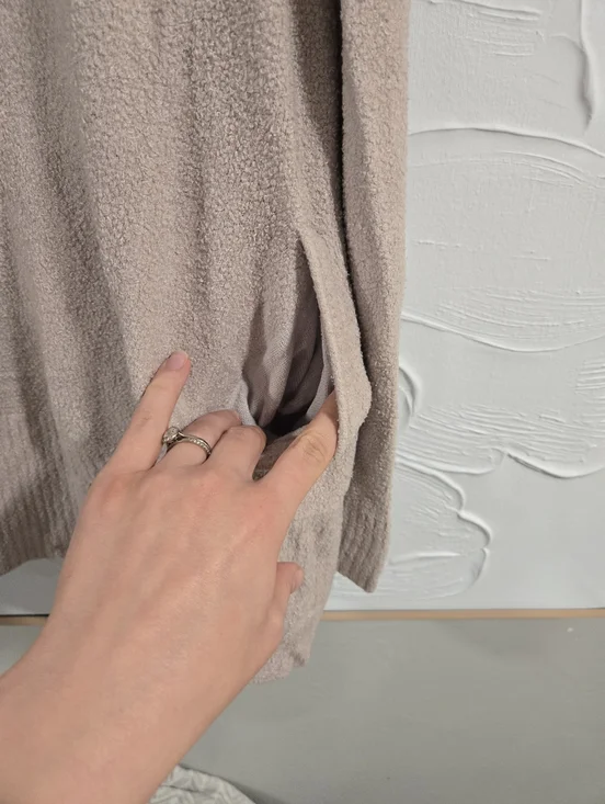 Barefoot Dreams• Cozychic Lite Lounge Open-Front Cardigan - Light Mauve. Sz S - Picture 11 of 12